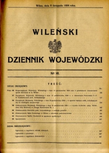 Wileński Dziennik Wojew&oacute;dzki 1934.11.08 nr 16