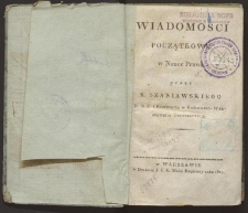 Wiadomości początkowe w nauce prawa