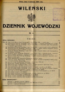 Wileński Dziennik Wojewódzki 1938.04.08 nr 4