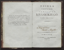 Dzieła poetyckie Ignacego Krasickiego / podług wyd. Franciszka Dmochowskiego T. 3