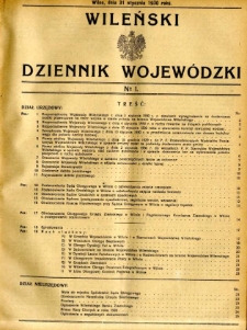 Wileński Dziennik Wojewódzki 1930.01.31 nr 1