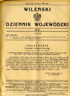 Wileński Dziennik Wojewódzki 1930.03.24 nr 6