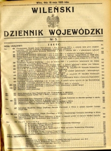 Wileński Dziennik Wojewódzki 1929.05.18 R.8 nr 5