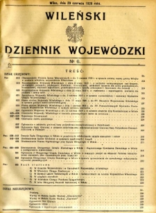 Wileński Dziennik Wojewódzki 1929.06.20 R.8 nr 6