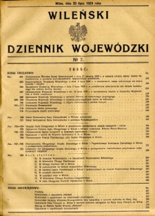 Wileński Dziennik Wojewódzki 1929.07.20 R.8 nr 7