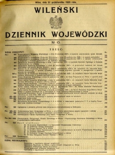 Wileński Dziennik Wojewódzki 1929.10.31 R.8 nr 10