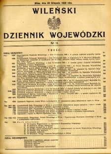 Wileński Dziennik Wojew&oacute;dzki 1929.11.30 R.8 nr 11
