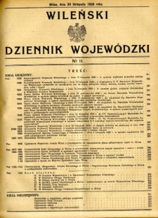 Wileński Dziennik Wojewódzki 1929.11.30 R.8 nr 11