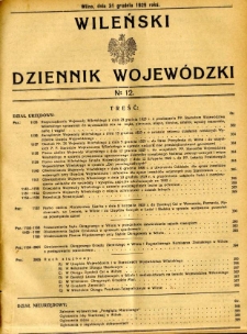 Wileński Dziennik Wojewódzki 1929.12.31 R.8 nr 12
