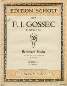 Gavotte : F&uuml;r Violine und Klavier