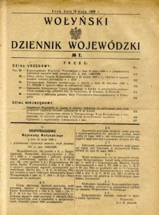 Wołyński Dziennik Wojewódzki 1929.05.15 R.9 nr 7