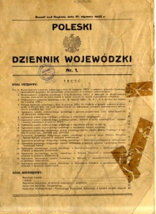 Poleski Dziennik Wojewódzki 1933.01.31 nr 1