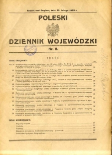 Poleski Dziennik Wojew&oacute;dzki 1933.02.23 nr 2