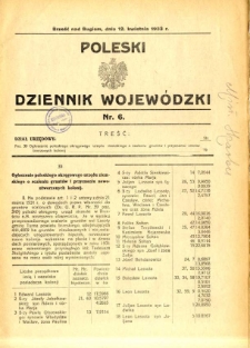 Poleski Dziennik Wojew&oacute;dzki 1933.04.12 nr 6