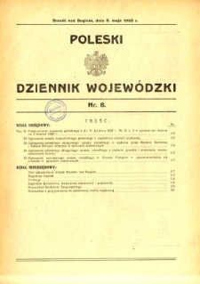 Poleski Dziennik Wojew&oacute;dzki 1933.05.05 nr 8