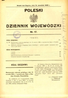 Poleski Dziennik Wojew&oacute;dzki 1933.09.14 nr 17