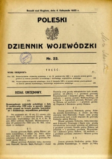 Poleski Dziennik Wojew&oacute;dzki 1933.11.04 nr 22
