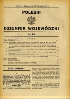 Poleski Dziennik Wojew&oacute;dzki 1933.11.13 nr 23