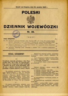 Poleski Dziennik Wojew&oacute;dzki 1933.12.20 nr 26