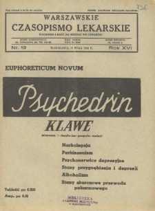 Warszawskie Czasopismo Lekarskie 1939 R.16 nr 19