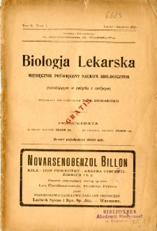 Biologja Lekarska 1923 R.2 nr 3