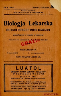 Biologja Lekarska 1923 R.2 nr 4