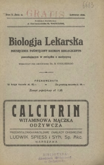 Biologja Lekarska 1926 R.5 nr 6