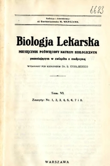 Biologja Lekarska 1927 R.6 nr 1