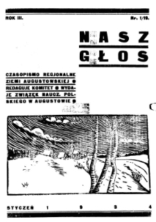 Nasz Głos 1934, R.3, styczeń nr 1