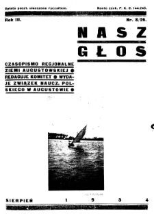 Nasz Głos 1934, R.3, sierpień nr 8
