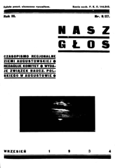 Nasz Głos 1934, R.3, wrzesień nr 9