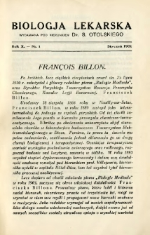 Biologja Lekarska 1931 R.10 nr 1