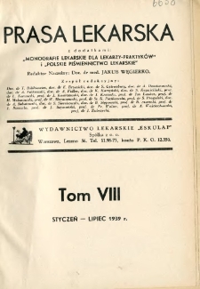 Prasa Lekarska 1939 R.8 nr 1