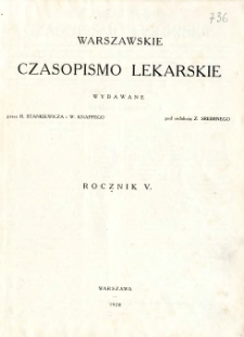 Warszawskie Czasopismo Lekarskie 1928 R.5 nr 2