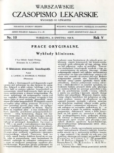 Warszawskie Czasopismo Lekarskie 1928 R.5 nr 10